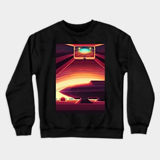 RED SPACESHIP IN THE SPACEPORT Crewneck Sweatshirt